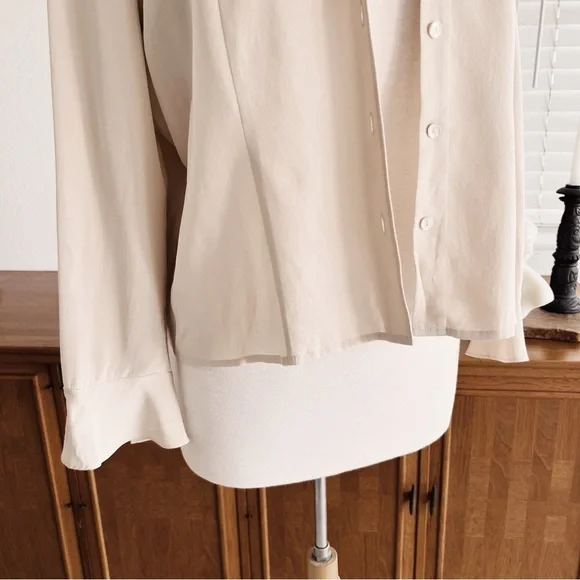 100% SILK BUTTON DOWN VINTAGE TOP #0352 - Picture 6 of 9